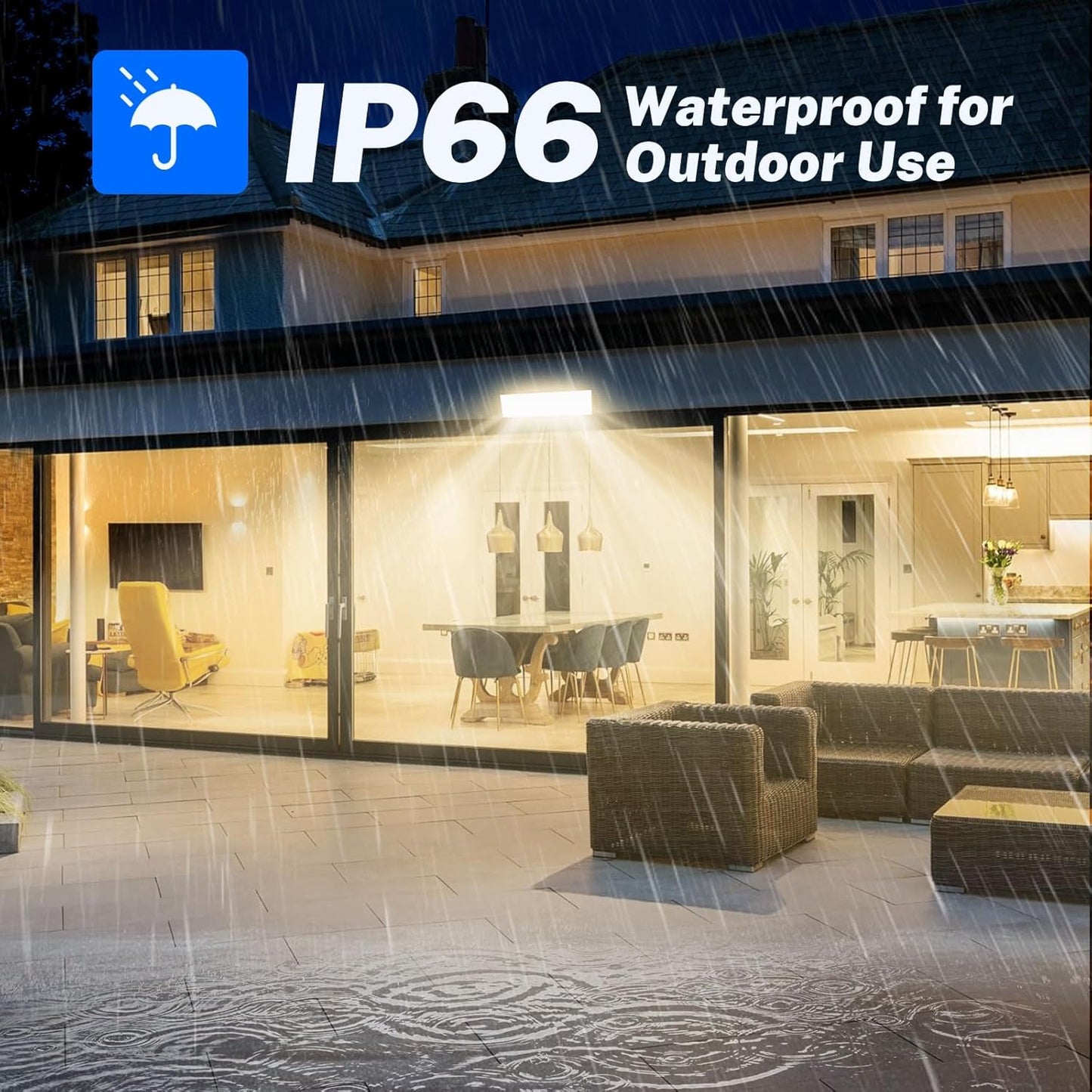 100W LED Shop Light, 11000LM 3000K Warm White Plug in Garage Light with 6FT Power Cord, IP66 Waterproof Work Bench Shop Lights for Garage, Workshop, Warehouse, Outdoor, Yard, Garden