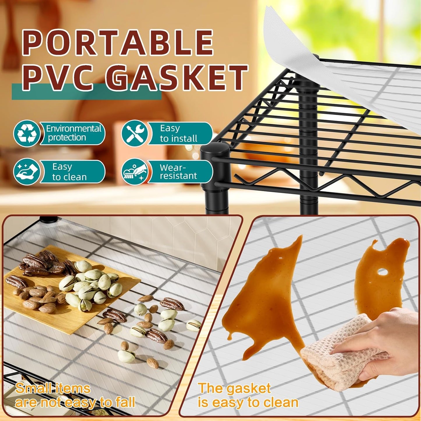 SINGAYE 4 Small Wire Shelves Kitchen Pantry Close Home Organizers and Storage Bathroom Shelf Laundry Room Organization Adjustable Book Metal Garage Shelving Unit