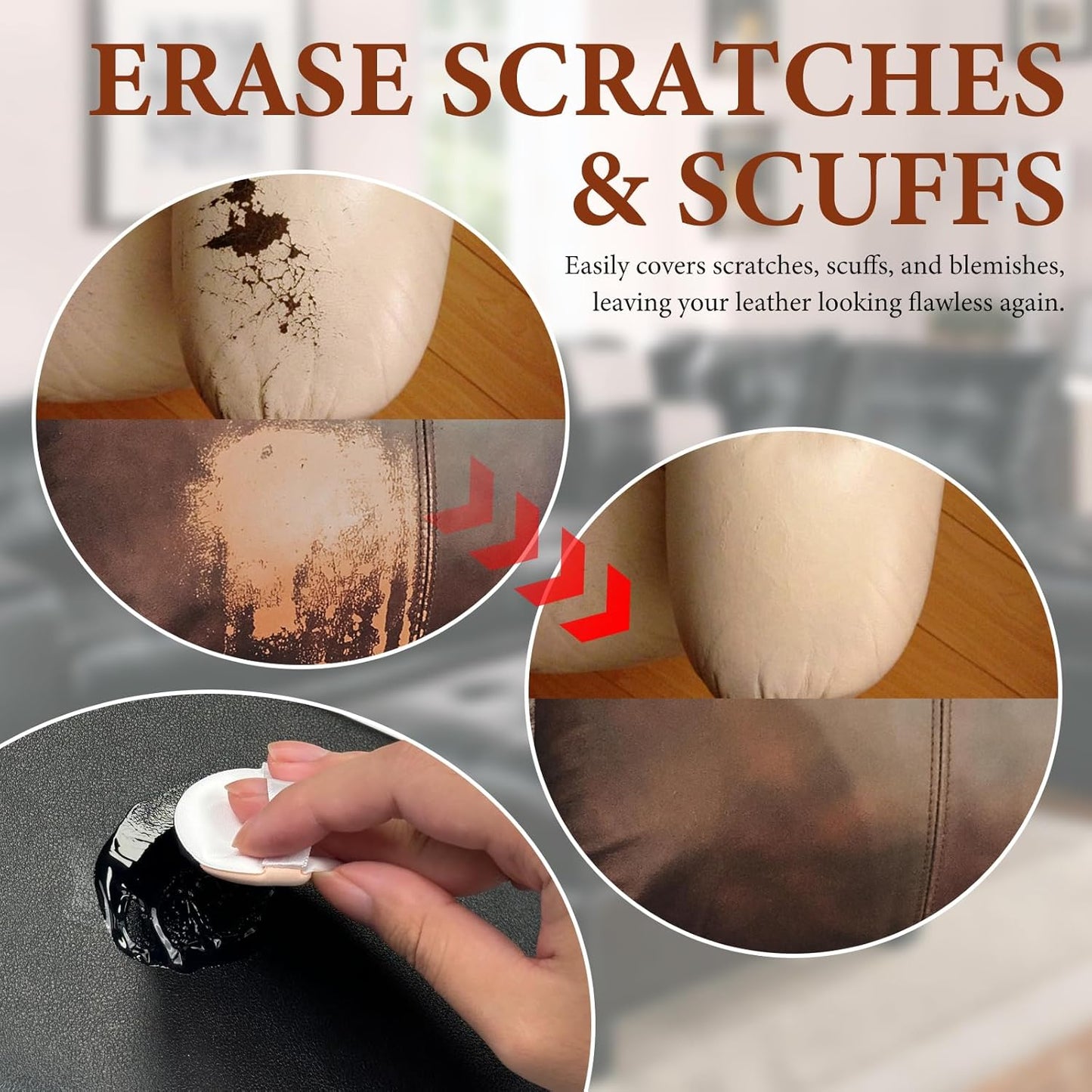 Leather Recoloring Balm Leather Color Restorer Scratch Repair Leather Paint for Furniture Couches Car Seats Shoes Bags Leather Dye and Restorer Restores Faded and Scratched Leather-Medium Brown