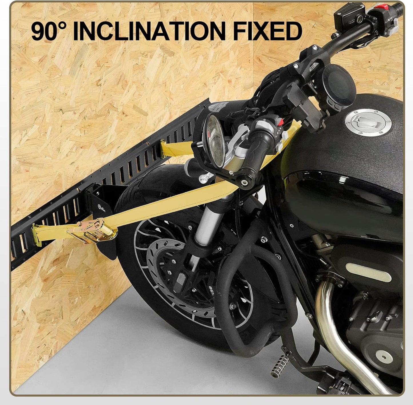 2pcs E-Track Wheel Chock & Strap Kit |E Track Motorcycle Wheel chocks for for E-Track System|E-Track Accessories for Enclosed Trailer Hold Dirt Bike, Motorcycle Tire for Garages and Trailers