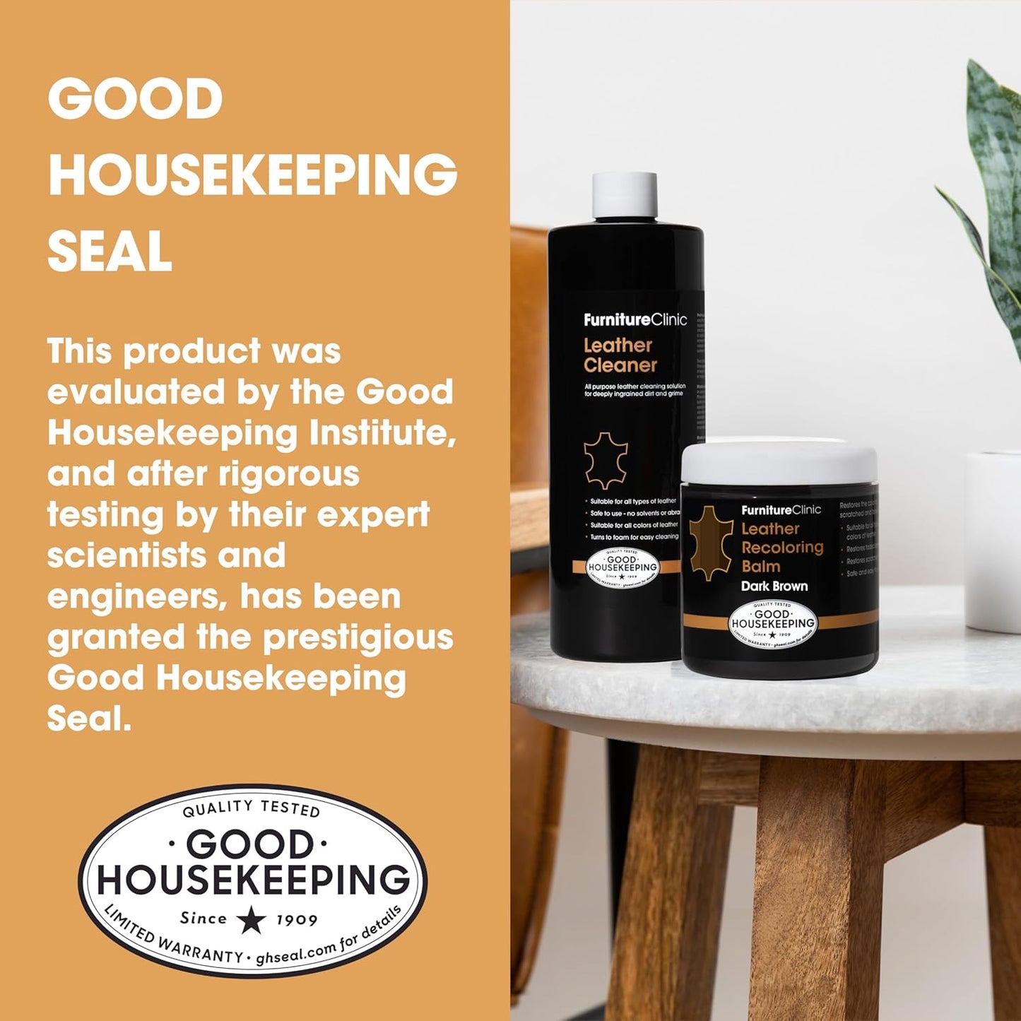 Furniture Clinic Leather Easy Restoration Kit | with Leather Recoloring Balm, Cleaner, Sponge, and Cloth | Leather Repair Kit for Scratched and Faded Furniture (Red)