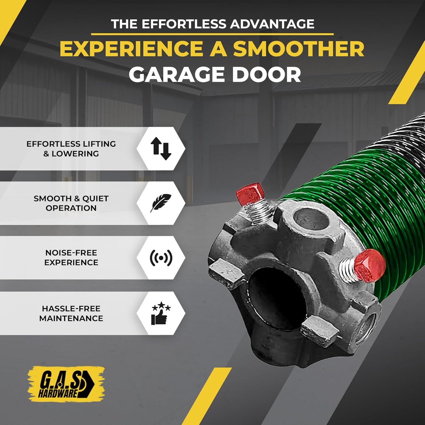 Garage Door Torsion Spring 243x1.75x33 Includes 1” Steel Bearing, Non-Slip Gloves, and Winding Bars for Left Side of Garage Door Precision E-Coating 5-Year Warranty Min. 30,000 Cycles (Red Cone)