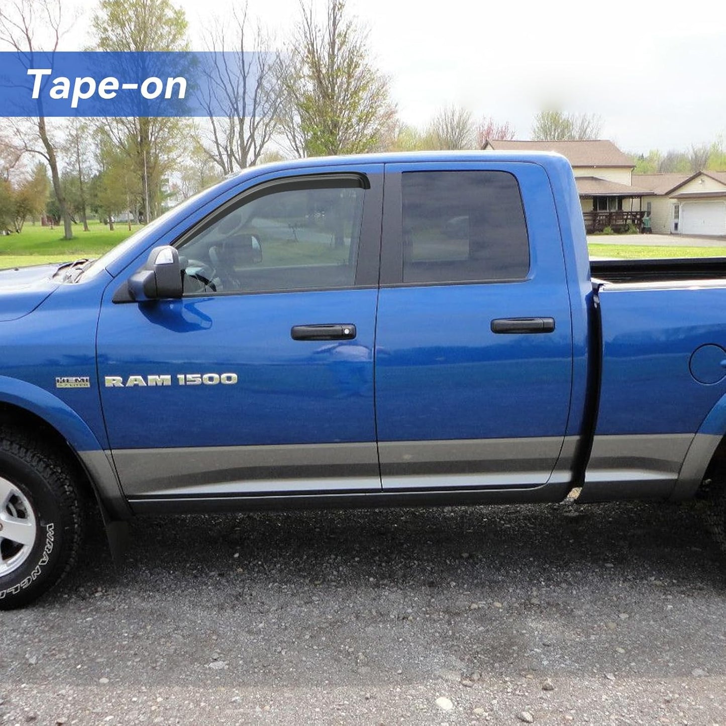 Window Visors Rain Guards Shield for 2005-2010 Dodge Dakota Club Cab, Out-Channel Window Vent Wind Deflectors Visors Shades for 05-10 Dakota Extended Cab, 2PCS