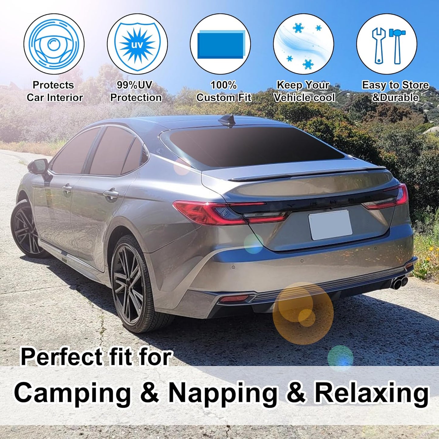 TINGLU Window Shades for Toyota Camry 2025 Accessories Full Windows Rear Triangular Windshield Sun Shade Sun UV Rays Privacy Protection 6PCS