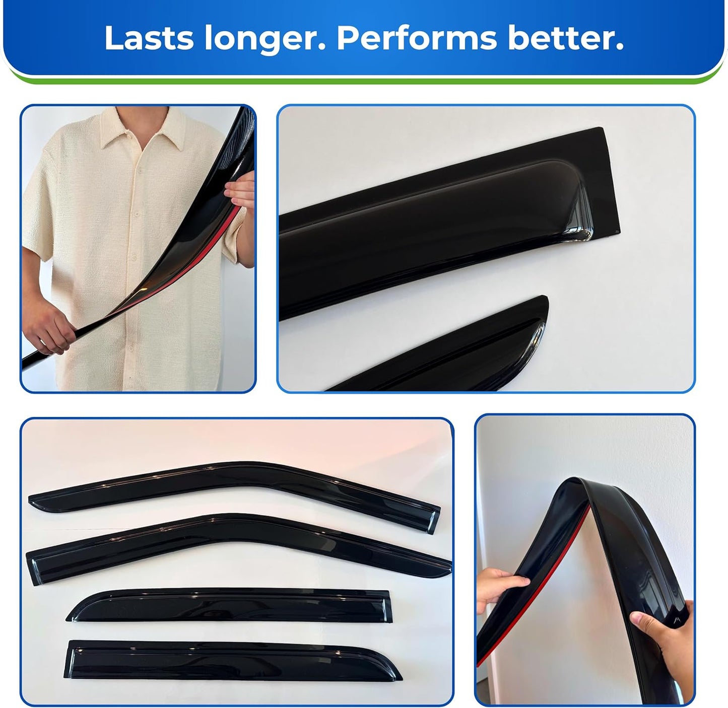 KPY Window Visor Compatible with Ford Escape 2020-2025, 4PC Rain Guard Side Window Vent Deflectors Tape-On Mugen Style, 2020 2021 2022 2023 2024 2025