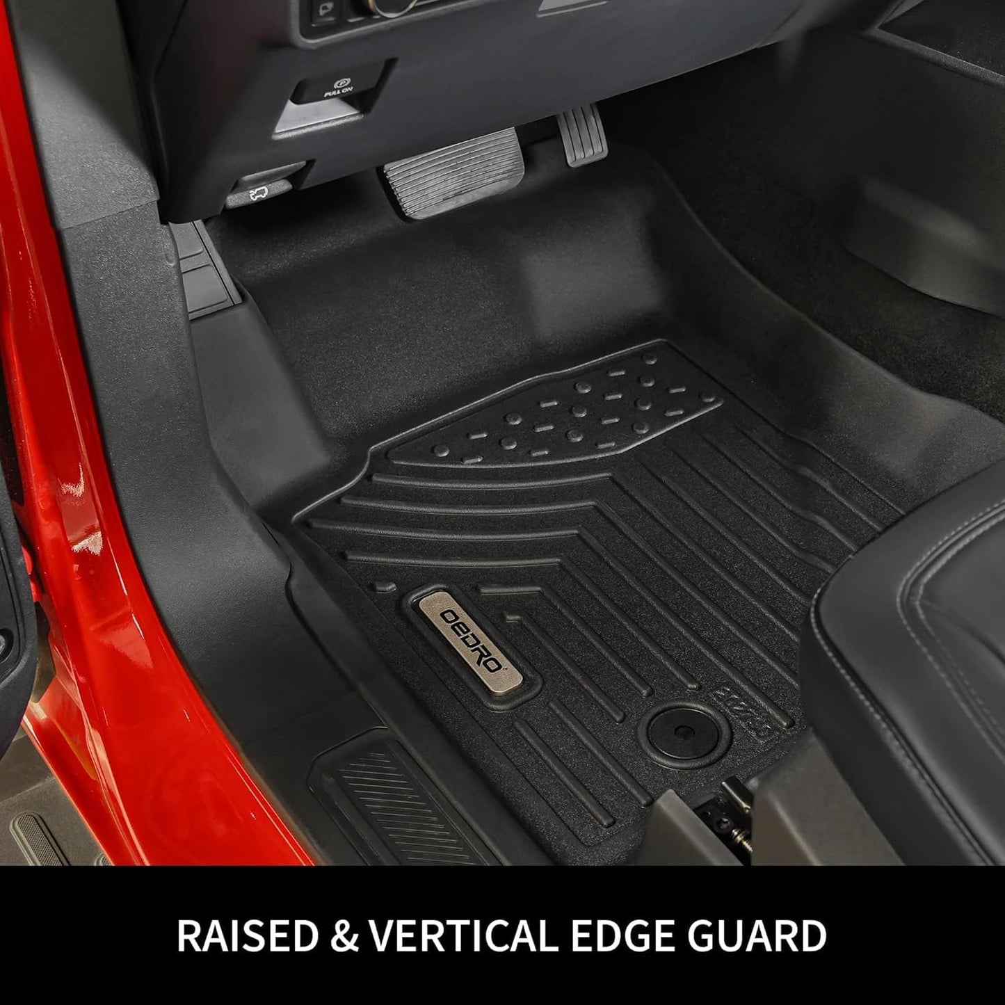 OEDRO Floor Mats Fit for 2020-2025 Kia Soul, Unique Black TPE All-Weather Guard Includes 1st and 2nd Row: Front, Rear, Full Set Liners