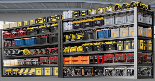 67" W Garage Shelving Heavy Duty, Adjustable 6 Tier Metal Shelves, Commercial Metal Shelf Rack, Industrial Shelving, 2 Pack