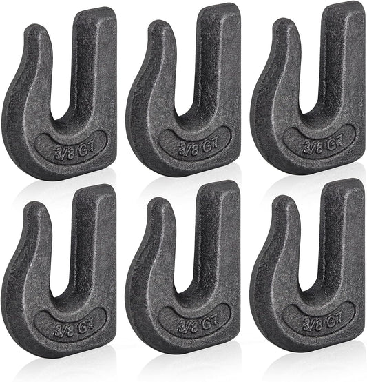 Weld-on Grab Chain Hook 3/8-in Heavy Duty Tow Hook G70 Forged Steel Tractor Hook Weldable for Car, Truck,SUV, RV,UTV,Tractors (6Pcs)