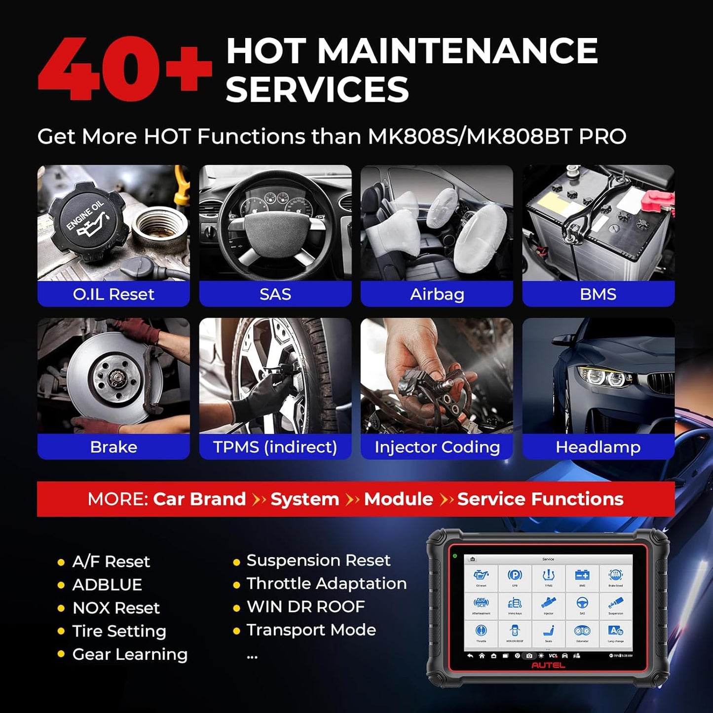 Autel MaxiPRO MP900-BT KIT Scanner: 40+ Service, 3K Bidirectional Tests, OE Coding, DoIP CAN-FD, 2025 Up of MP900BT MP900E MP808S MP808BT PRO w/Full OBD Kit, Same as MS906 Pro MS906 Max MS908S PRO II