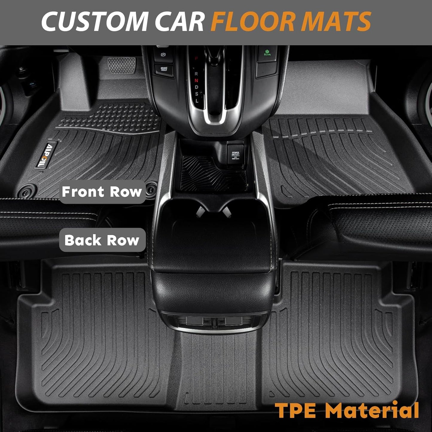 AIPOIL® Floor Mats & Cargo Liner Set for 2019-2025 Volvo S60 (Not for Recharge) All Weather Protection TPE Anti-Slip Automotive Full Set Custom Car Mats Accessories - Black
