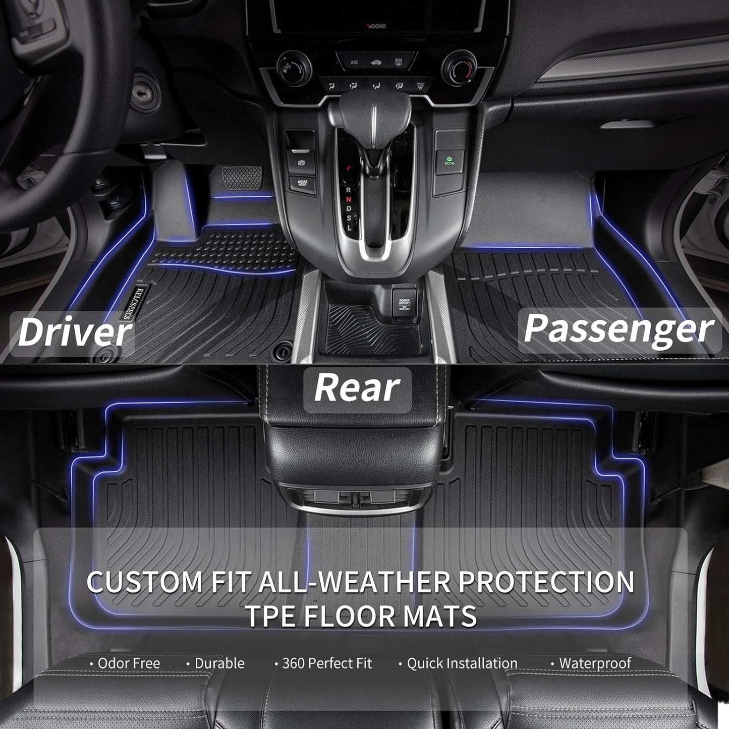 KELCSEECS® Floor Mats & Cargo Liner Custom for 2013-2022 Acura ILX All Weather Protection TPE Floor Liners Front& Rear Row Full Set Acura ILX Accessories Black