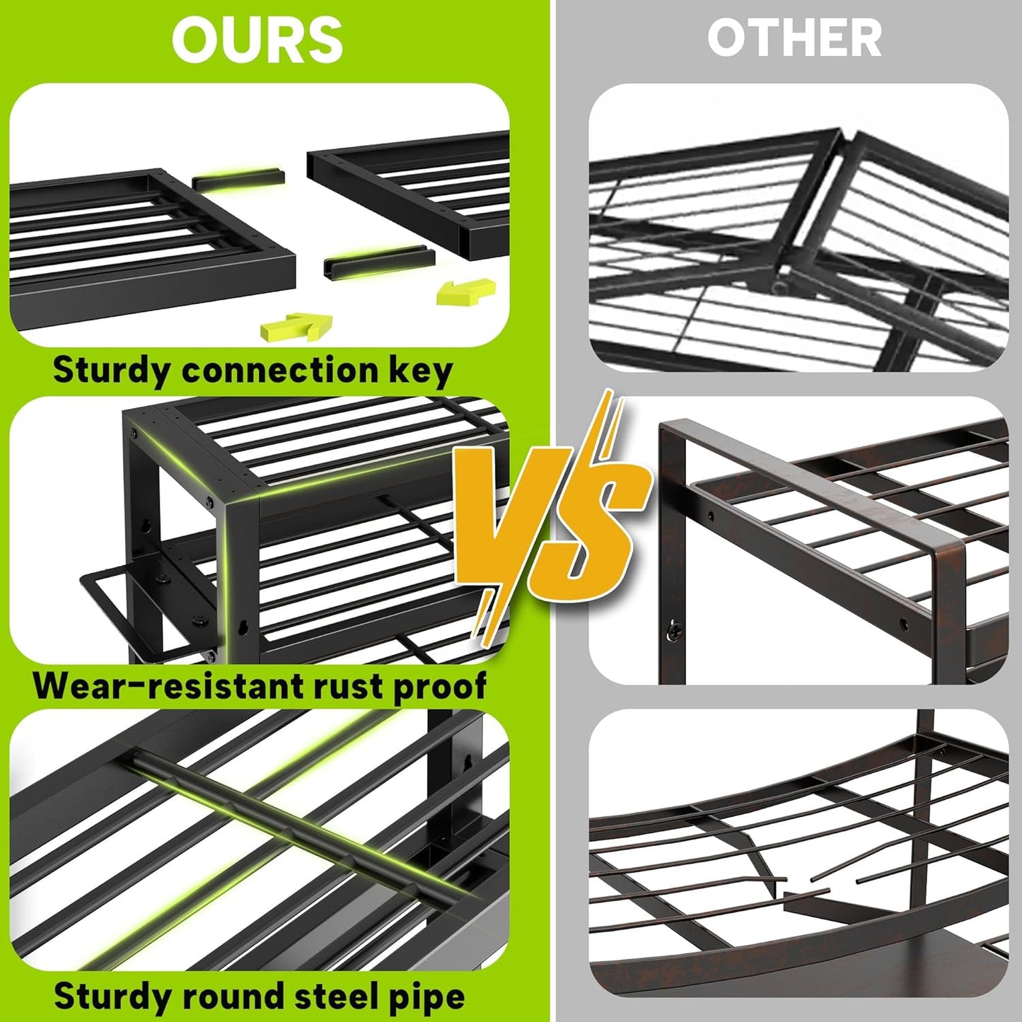 Large Power Tool Organizer Wall Mount,4 Layers 8 Drill Holder Heavy Duty Metal Cordless Tool Storage Loads 420lbs with Screwdriver Holder,Utility Racks for Garage, Workshop, Pegboard, Shed - 32 Inch