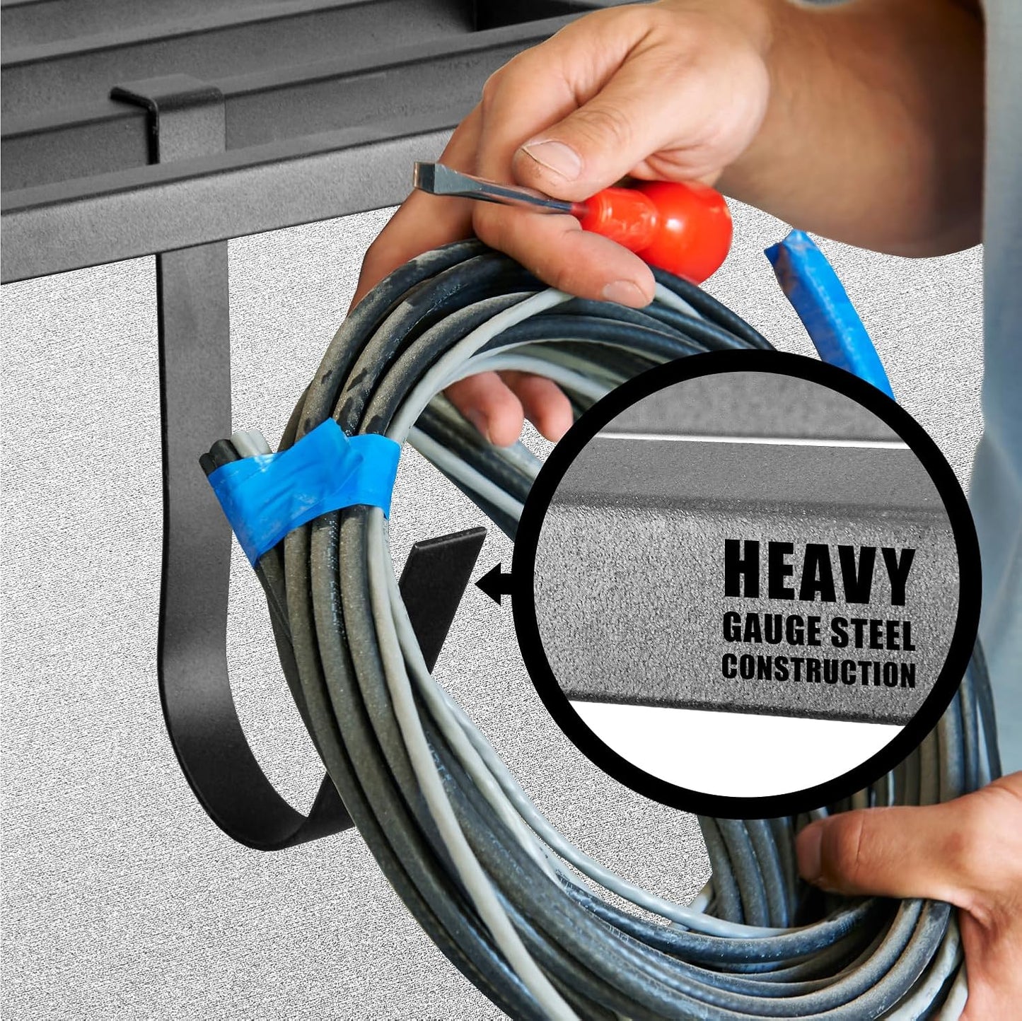 2 Pack Heavy Duty Garage Wall Shelving, 2' x 4' Wall Mount Storage Shelf, Holds 200 lbs Each, Garage Shelving Wall Mounted, Storage Rack with Hooks (Black)