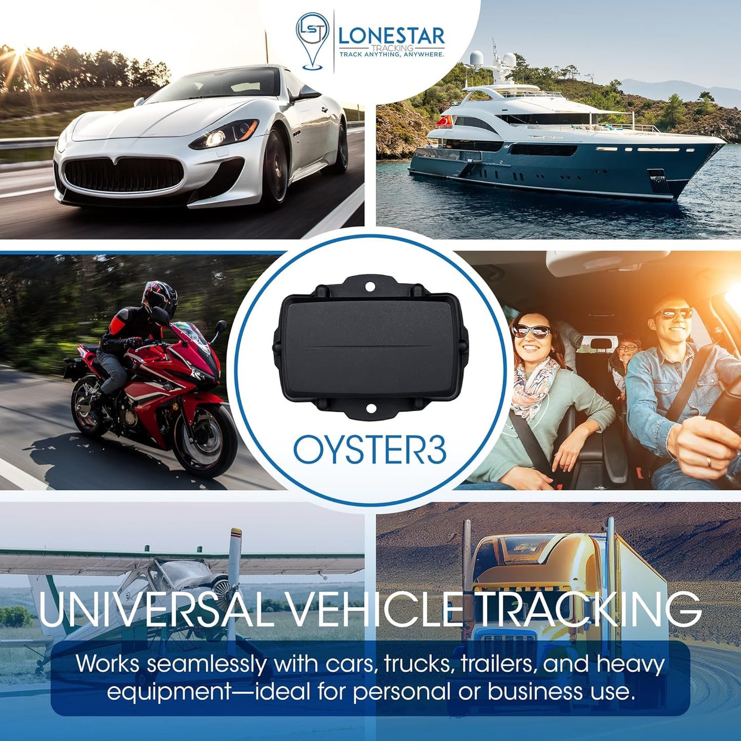 LoneStar Tracking Hidden GPS Tracker - Oyster3 4G/5G, Long Battery Life GPS Car Tracker, Vehicles, Trucks, Cars, Assets, Anti-Theft Security, Real-Time Satellite Tracking (Low Cost Subscription Plan)