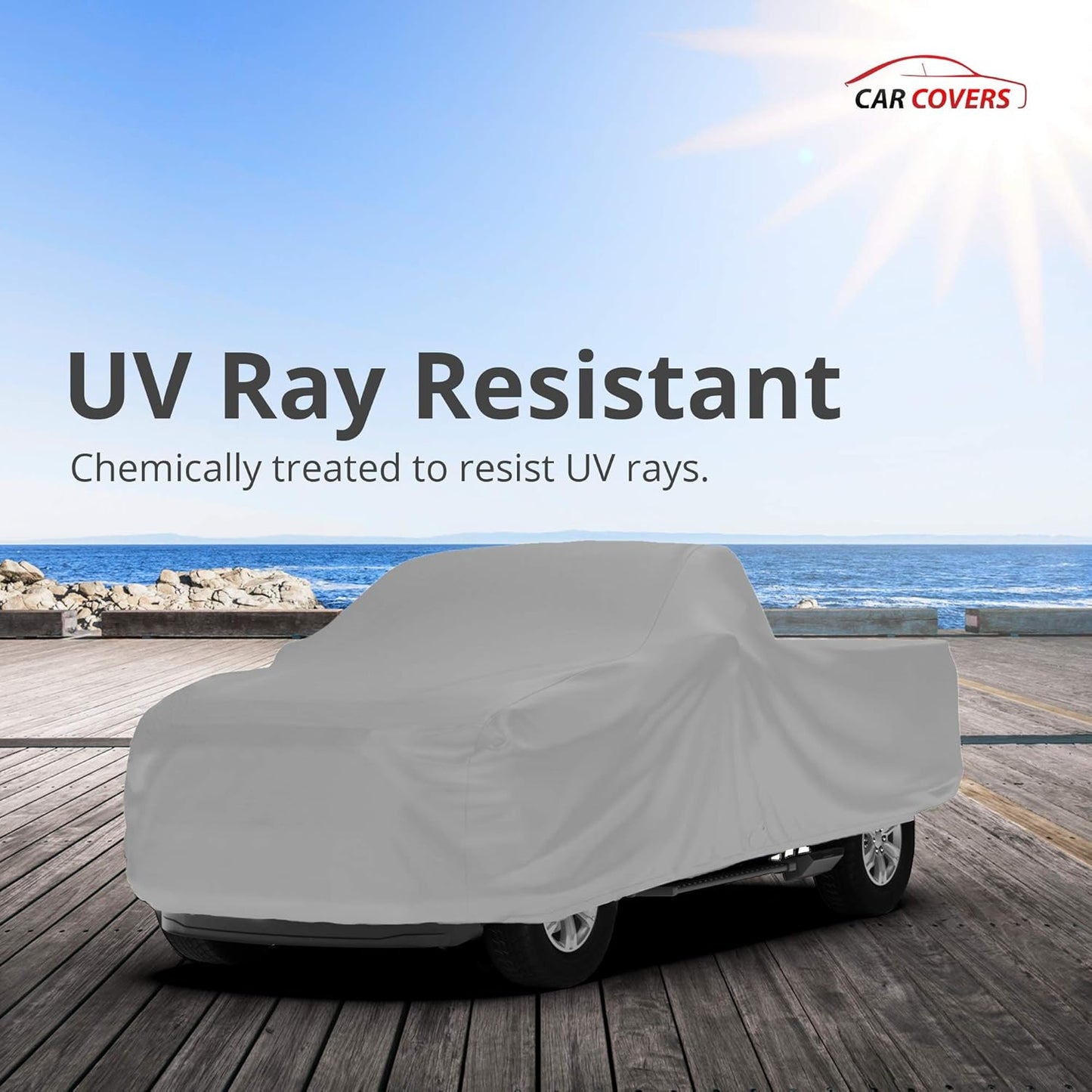 Car Covers Weatherproof Max Truck Cover & Warranty Compatible with Ford 1974-1989 F-100 Extended Cab, 8– Outdoor Cover, Prevents Theft with Cable Lock