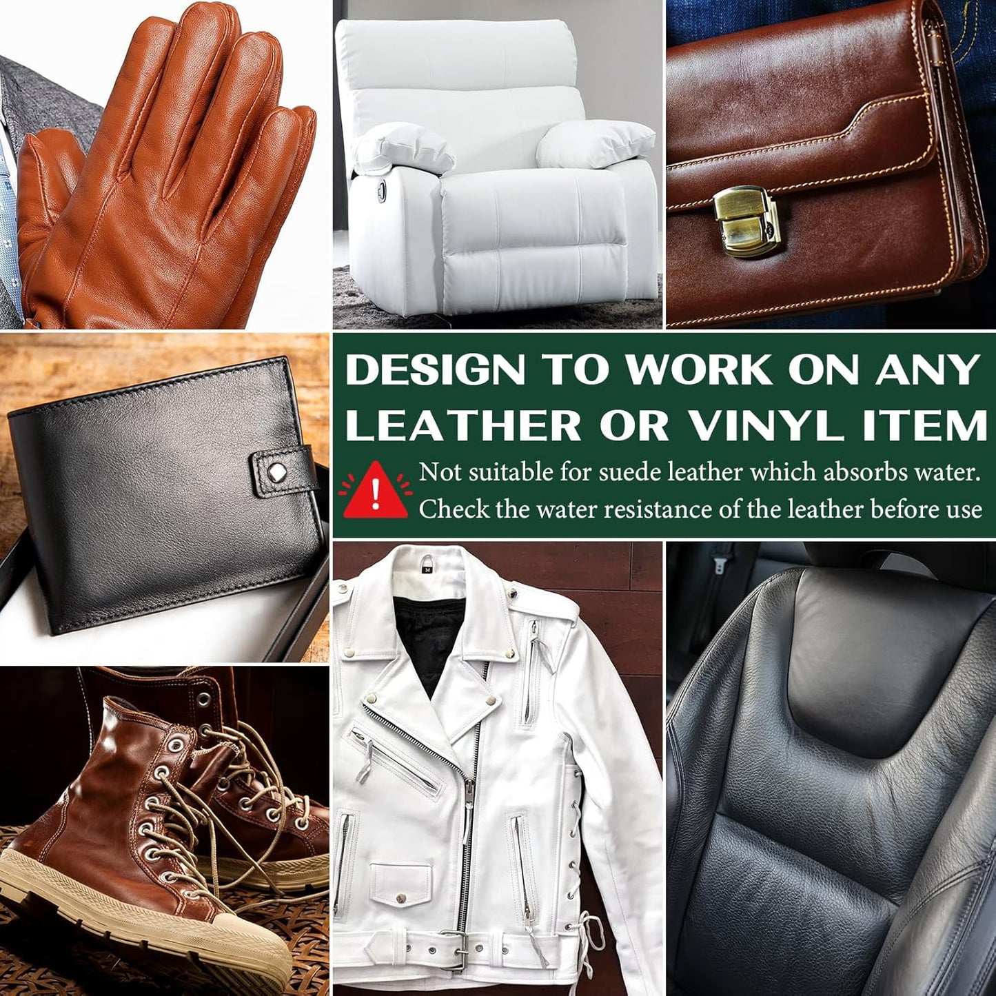 Dark Brown Leather Repair Kit, Leather Recoloring Balm – Restore & Repair Faded Leather on Couches, Car Seats, Shoes & Furniture | Leather Color Restorer & Conditioner | Easy DIY Application