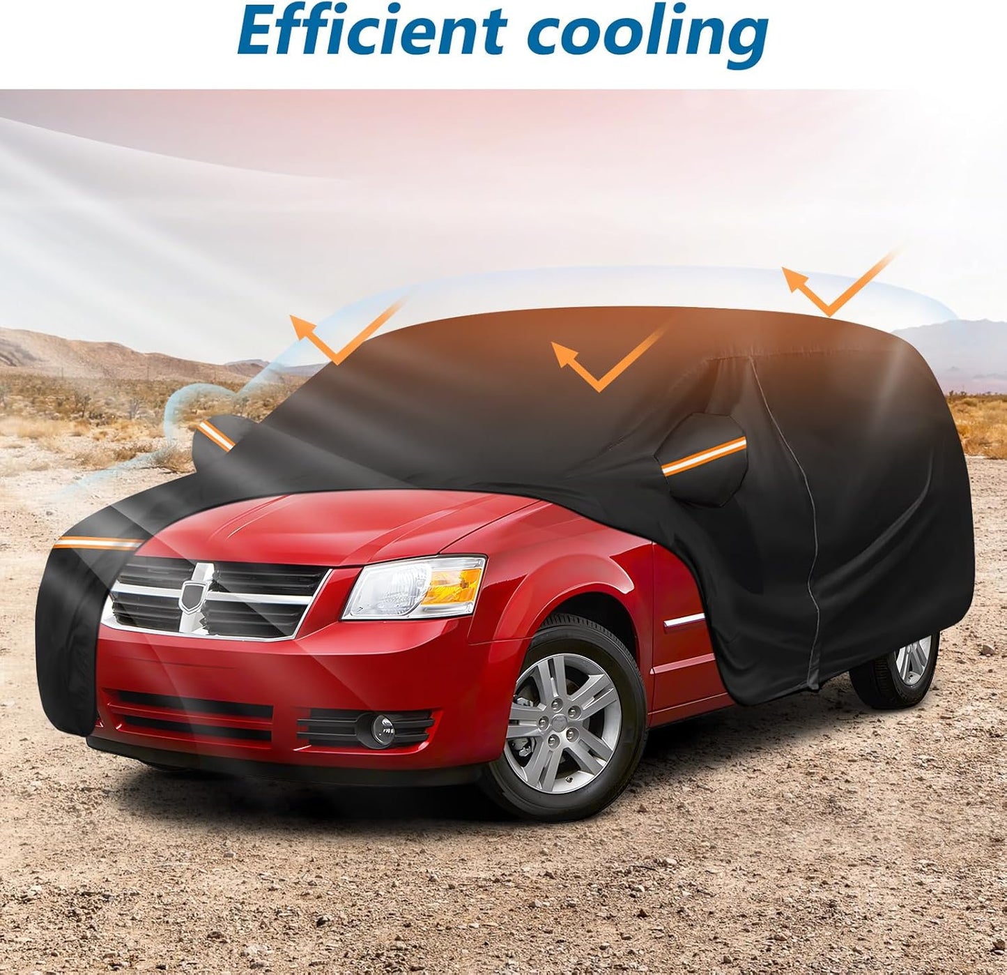 Car Cover for 1984-2020 Dodge Grand Caravan,Chrysler Grand Voyager,1984-2000Plymouth Grand Voyager, Waterproof 210D Oxford Cloth and Cotton Cover Outdoor Full Car Covers