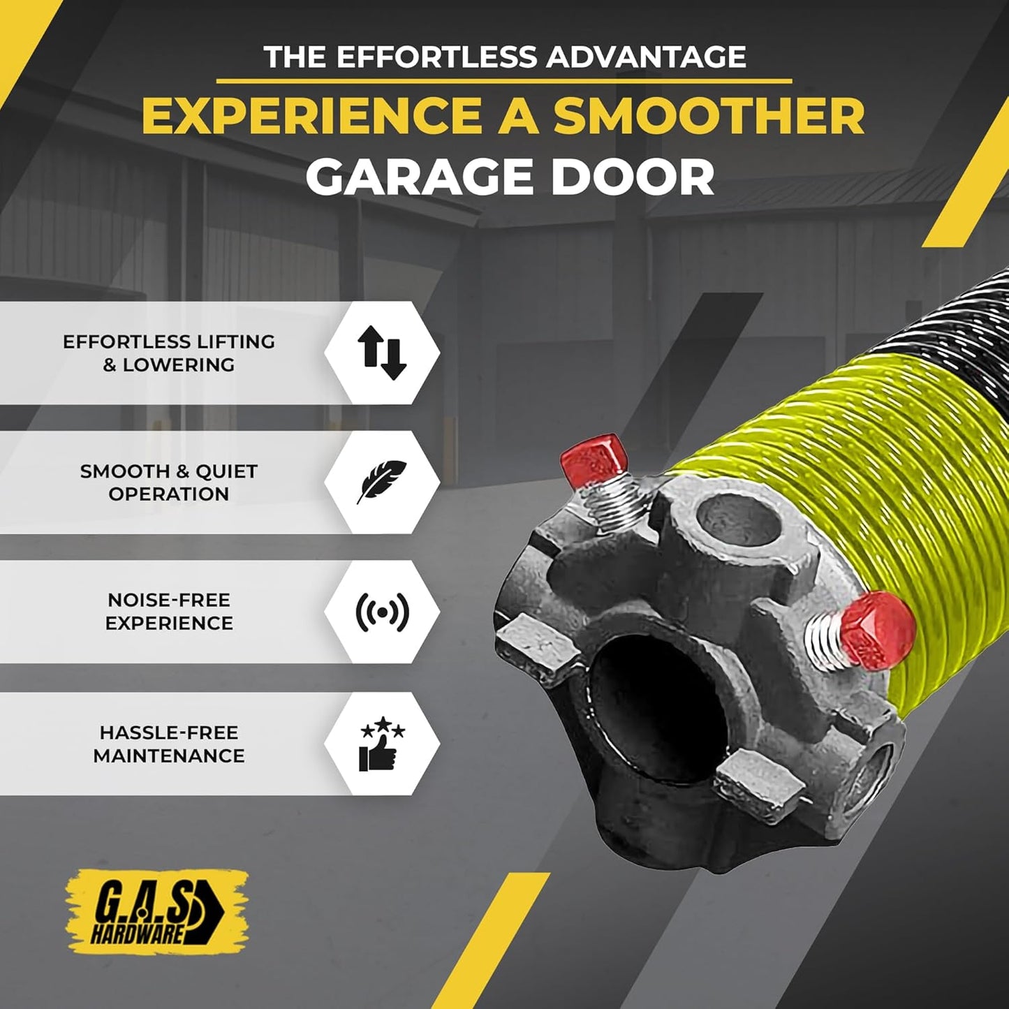 Garage Door Torsion Spring 207x2x20 Torsion Springs for Garage Door Repair Right Hand Wound Replacement for Left Side of Garage Door with 1" Steel Bearing, Gloves, Manual and Winding Bars (Red Cone)