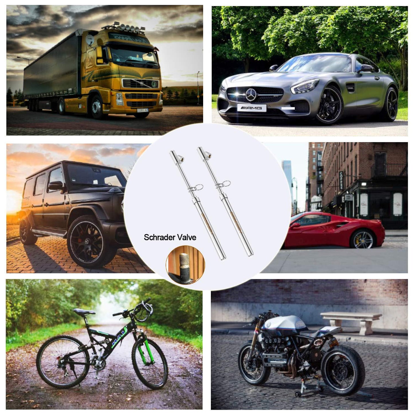 GODESON Dual Head Tire Pressure Gauge,Heavy Duty Tire Pressure Gauge Range 10-150PSI; 1-10Bar,Dual Head Truck Air Pressure Gauge (Pack of 2)