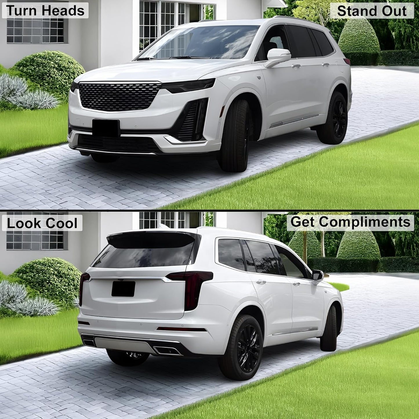 BOGAR TECH DESIGNS Precut for Cadillac XT6 2020-2025 Full Headlight Taillight Tint Kit, Dark Smoke