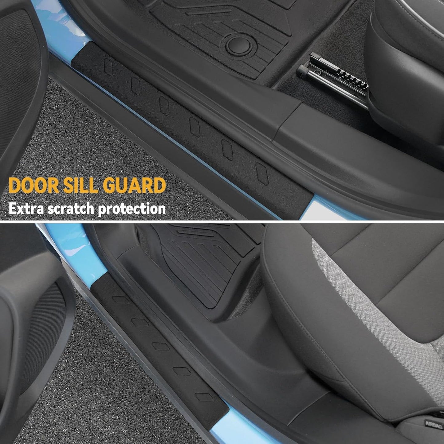 Floor Mats Set for Chevy Trailblazer FWD 2026 2025-2021 Accessories, Full Coverage All Weather Floor Mats Cargo Mat with Backrest Protectors & Door Sill Guards(Not for AWD)