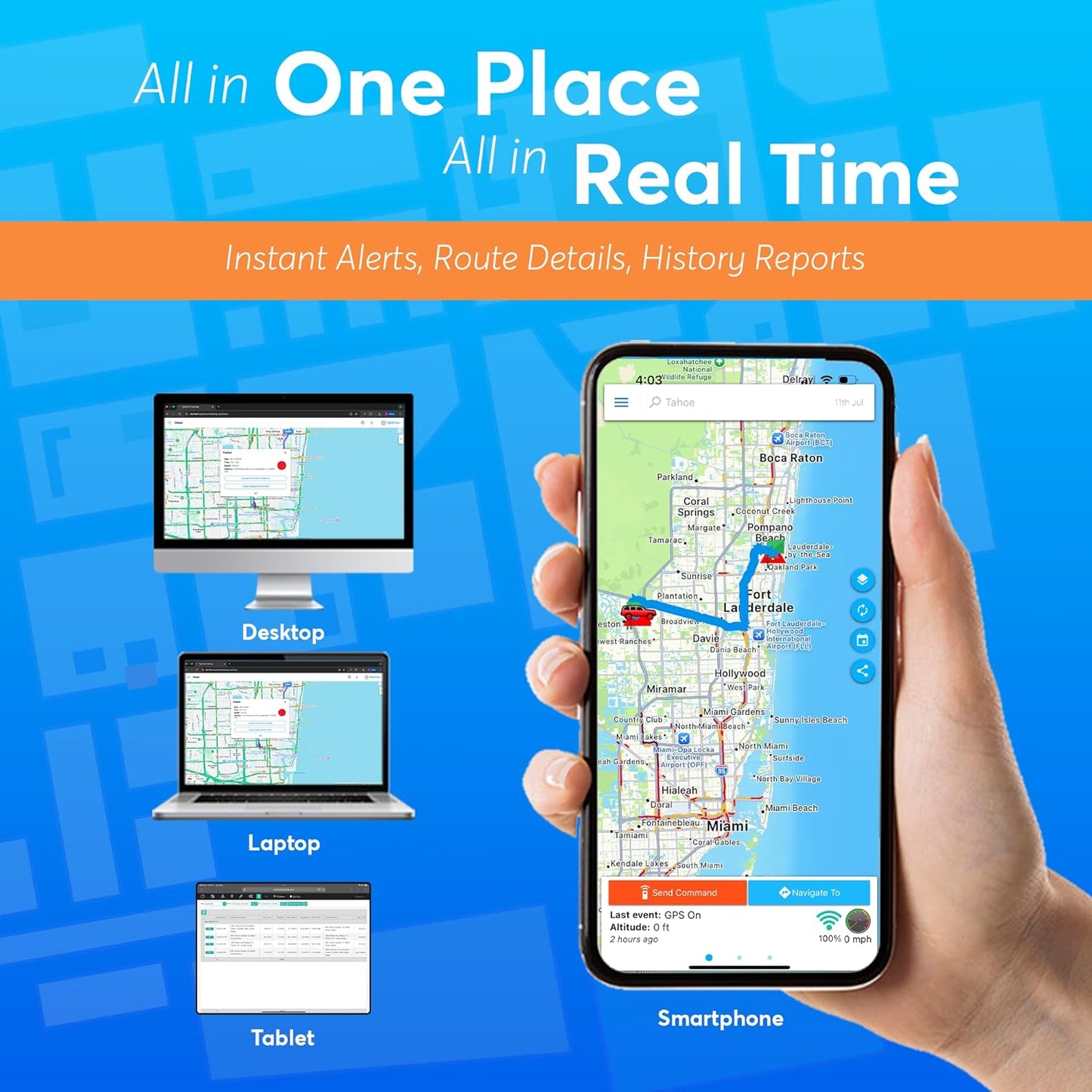 Optimus Plug-in GPS Tracker for Cars - Easy Installation - Harsh Driving Alerts - Reporting History and More - Extension Cable Included