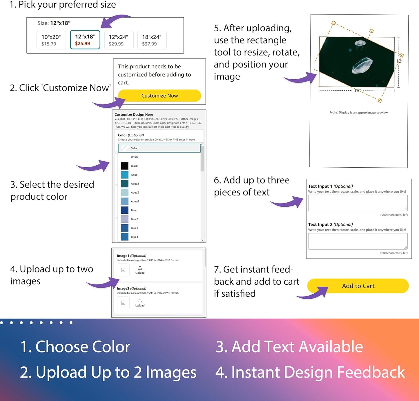 Custom Car Magnet for Business 2-Pack Vivid Printing Reflective Fade-Resistant Material Car Advertising Sign Personalized Magnetic Sheets for Vehicles Multi Size 12x24in