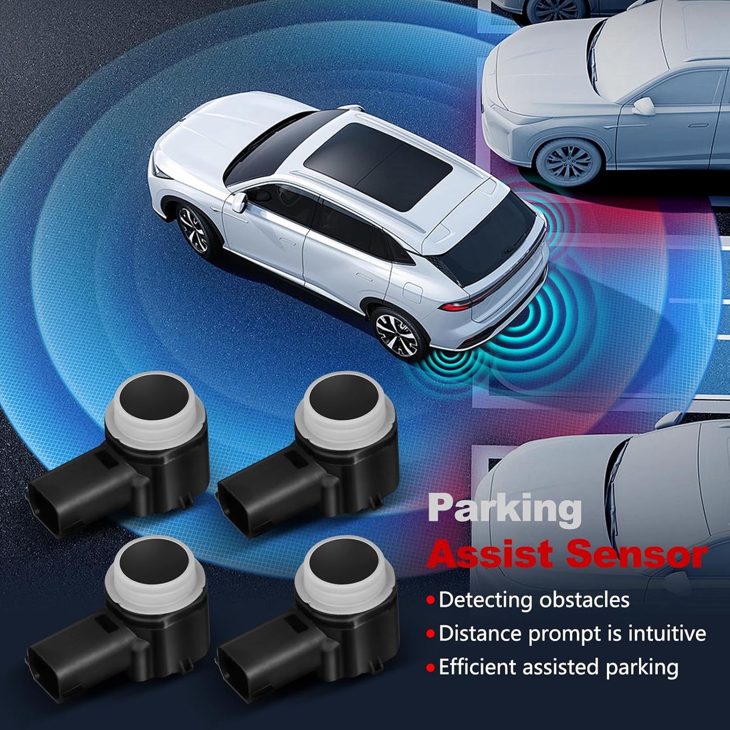Parking Assist Sensor Compatible with Edge Escape Expedition Explorer Flex Focus Fusion Mustang Taurus MKS MKT MKX MKZ Navigator Mariner Milan 2011-2018,8A53-15K859-ABW 4PCS Parking Sensors
