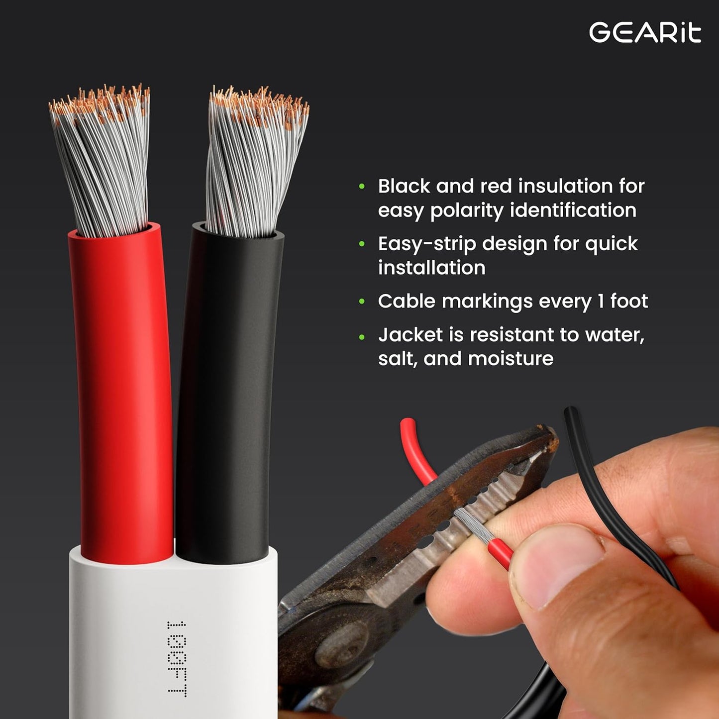 GEARit 12 Gauge Marine Wire, 12/2 AWG (20ft) Marine Grade Tinned Copper Oxygen Free, Duplex 2-Conductor Insulated Red & Black Electrical Cable for Boat, Automotive, RV, Camper, Trailer