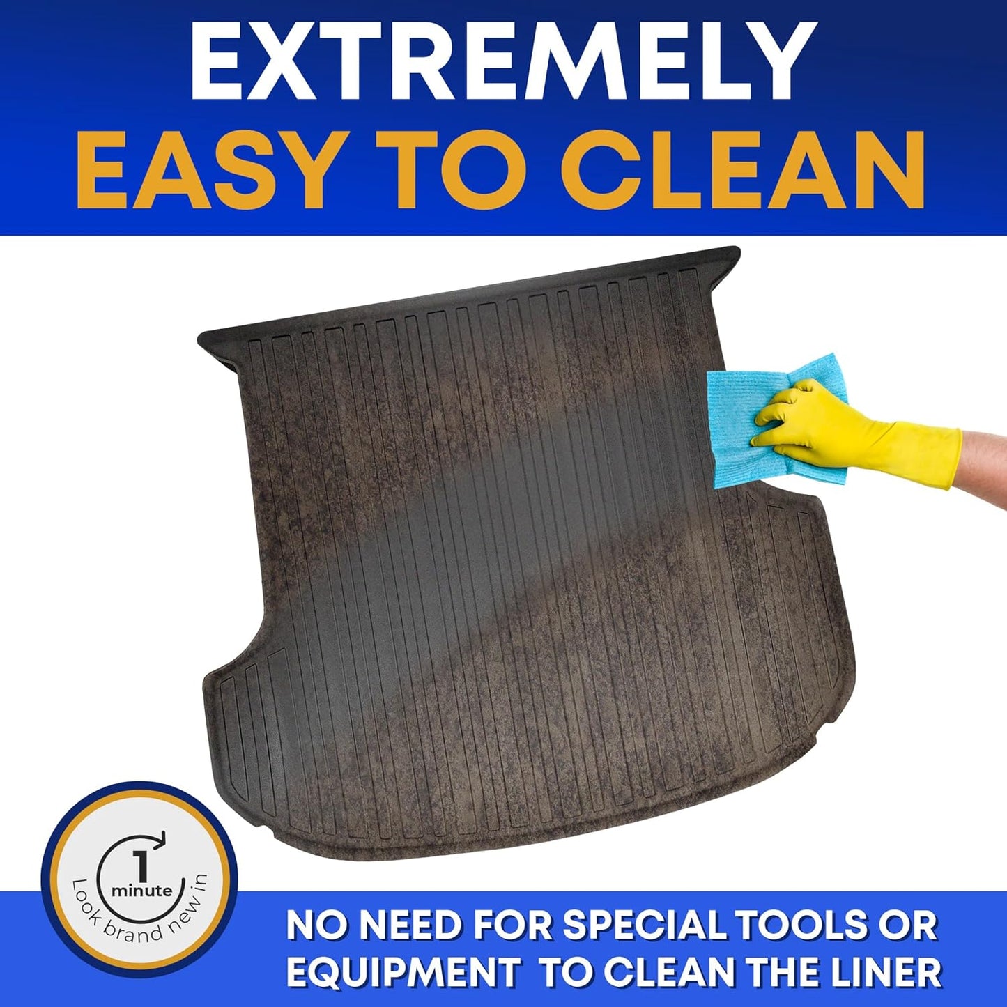 Premium Cargo Liner for Audi Q7 SQ7 2018-2025 - 100% Protection - Custom Fit Car Trunk Mat - Easy-to-Wash & All-Season Black Cargo Mat - 3D Shaped Laser Measured Trunk Liners for Audi Q7 2018-2025.