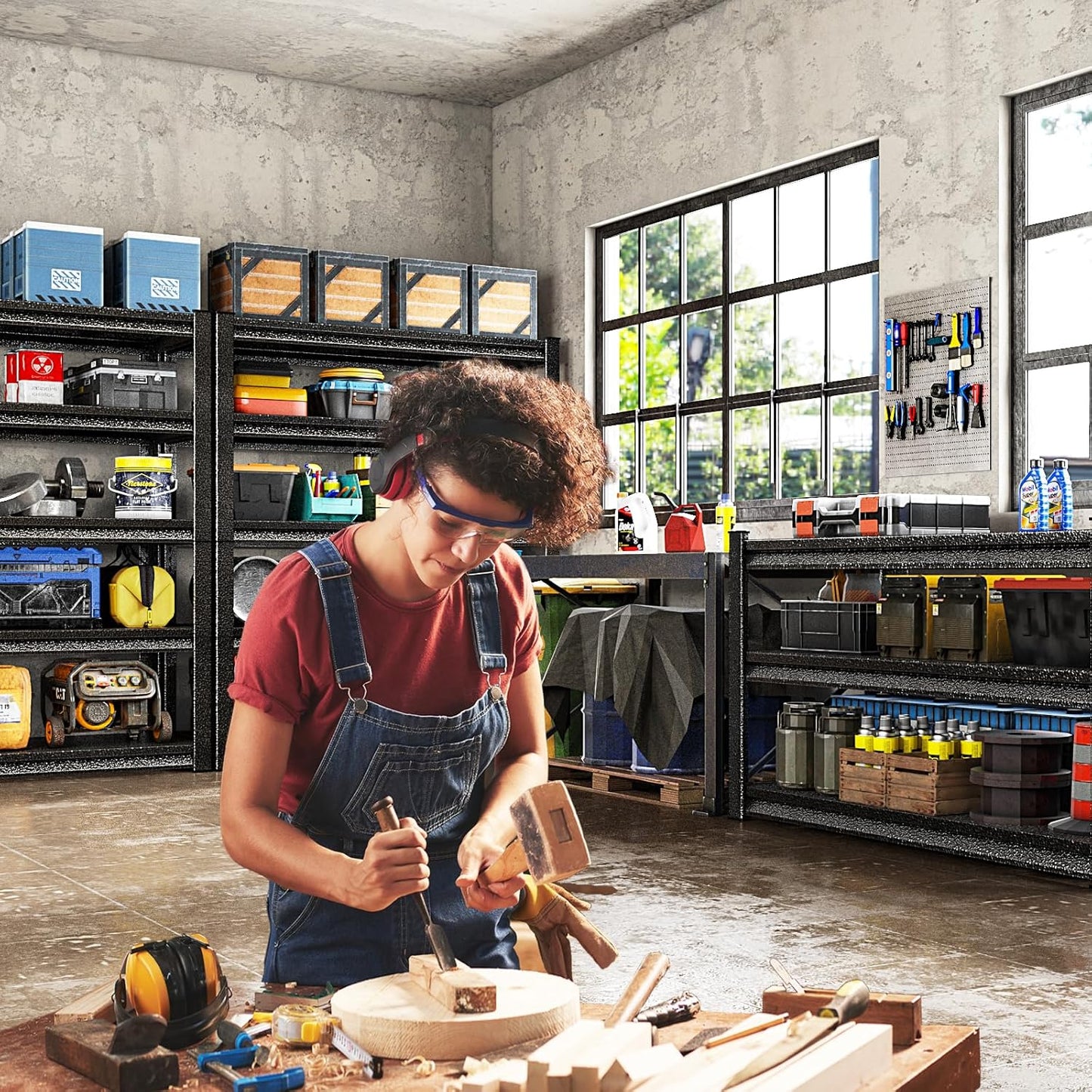 48" W Garage Shelving Heavy Duty，3000LBS Loads Adjustable Garage Storage Shelves,5-Tier Metal Storage Racks and Shelving Units, Utility Rack Shelves,48”W x 24”D x 78”H,Silver