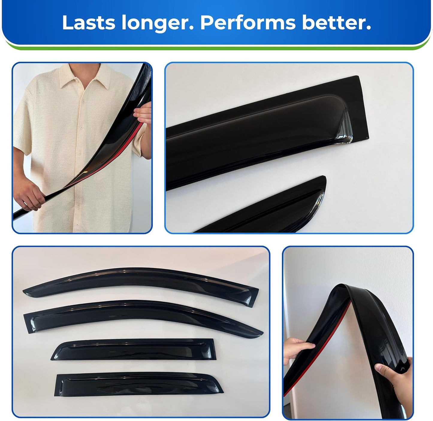 KPY Window Visor Compatible with Ford Bronco Sport 2021-2024, Rain Guard Window Vent Deflectors Tape-On Style, 2021 2022 2023 2024