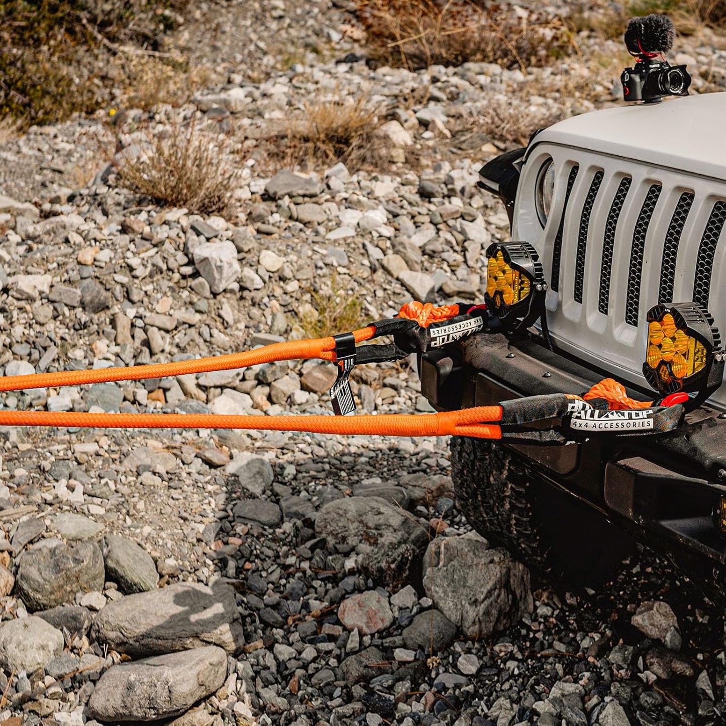 ALL-TOP Kinetic Recovery Rope Kit w/ 2 Soft Shackles, 48000Lbs, 1in x 30ft, Heavy Duty 30+% Elasticity, 16000Lbs Work Load Limit