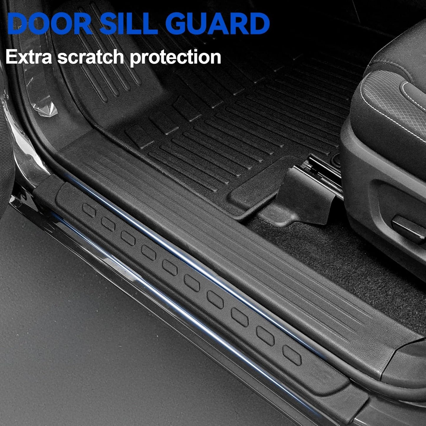Floor Mats Set for 2022-2025 Nissan Pathfinder 7/8 Seats Accessories, Full Coverage All Weather Floor Mats Cargo Mat with Backrest Protectors - Includes Trunk Lower Mat & Door Sill Guards