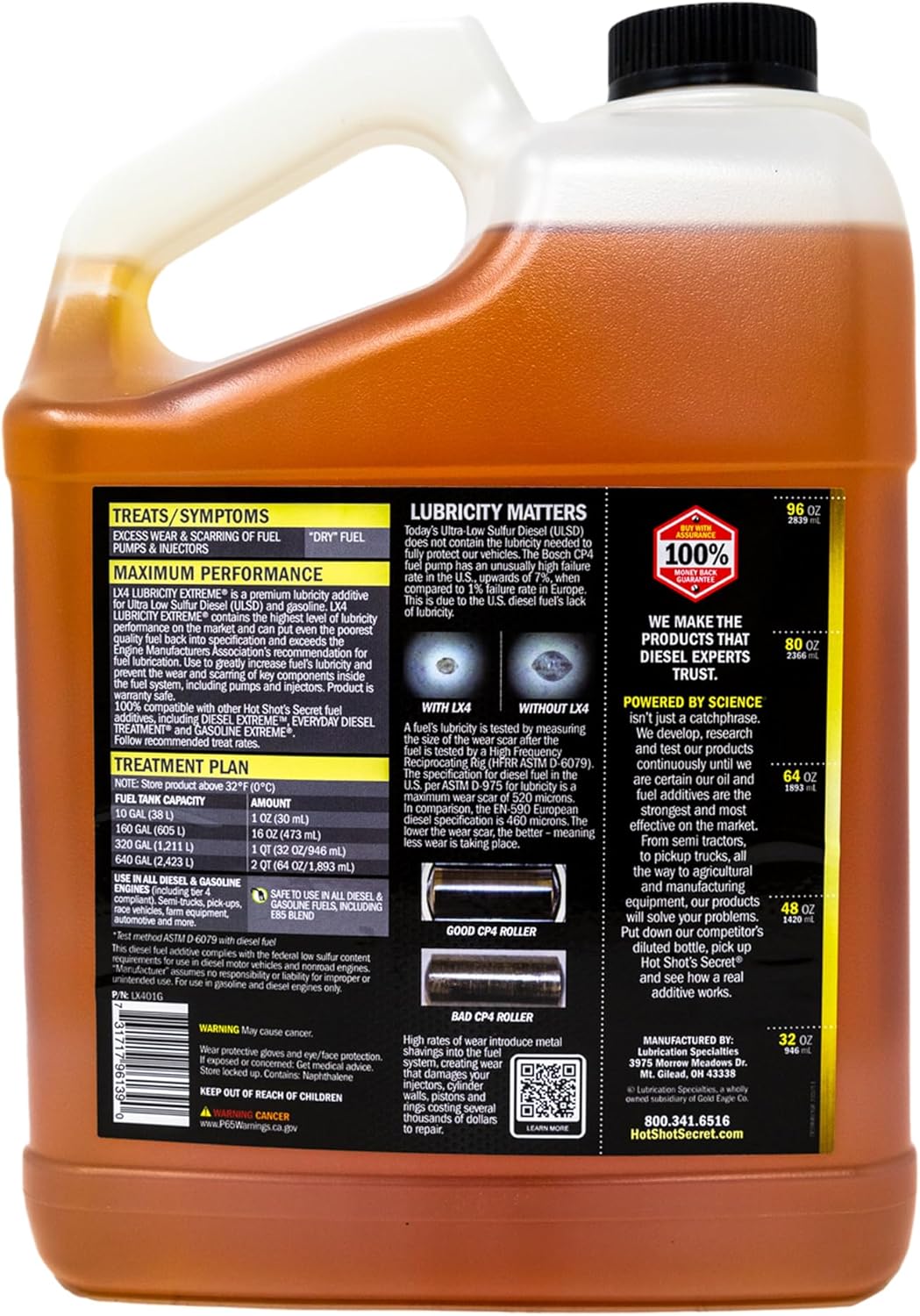 Hot Shot's Secret LX4 Lubricity Extreme 1 Gallon, Fuel Treatment for All Engines, Gasoline & Diesel Additive, Fuel Additive Increases Lubricity, Protects & Extends Fuel System Life
