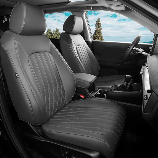 Seat Covers for Honda CRV 2023 2024 2025 2026 EX/EXL/LX/Sport/Touring/Special Edition, Hybrid & Gas, 1:1 Custom Leather Seat Covers Full Set - Grey