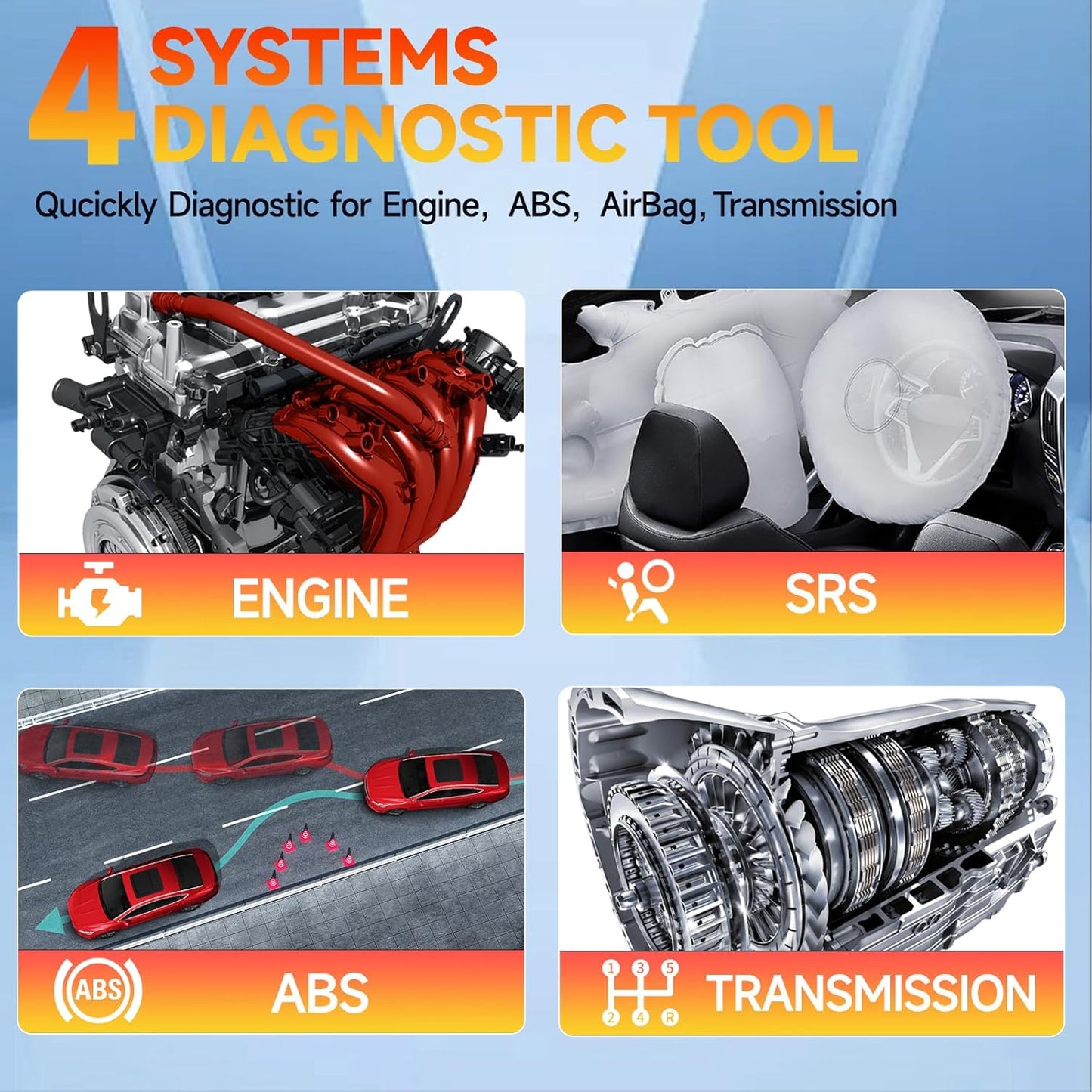 2025 FOXWELL NT614 Elite OBD2 Scanner with 5 Resets ABS Bleeding, SAS Calibration, Oil, EPB, Throttle, Upgrade of NT604 Code Reader Scan Tools, ABS SRS Engine Transmission Battery Test Car Scanner
