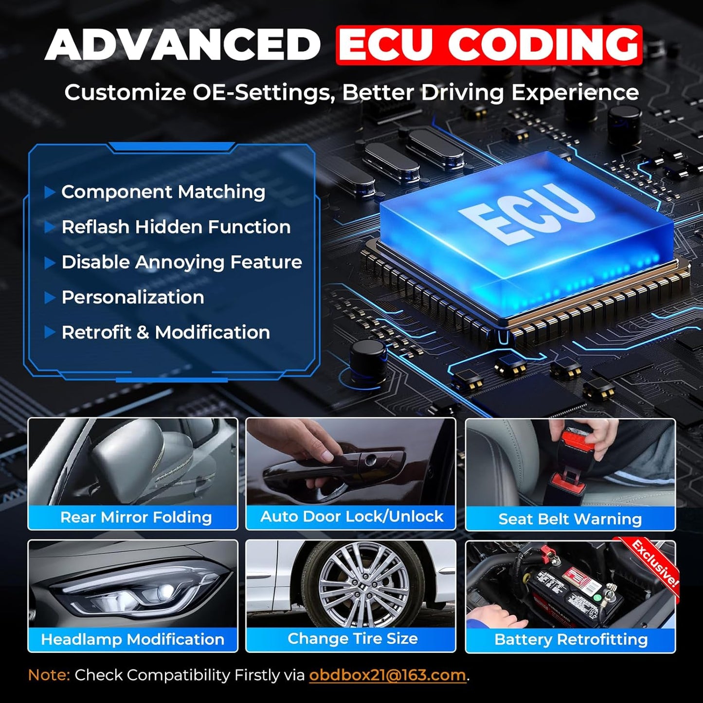 LAUNCH Creader Elite V2.0 for BMW OBD2 Scanner, 2025 Full Systems Bi-Directional Scan Tool, All Reset Services, ECU Coding, Battery Registration Tool for BMW Mini RR, Lifetime Free Update, Auto VIN