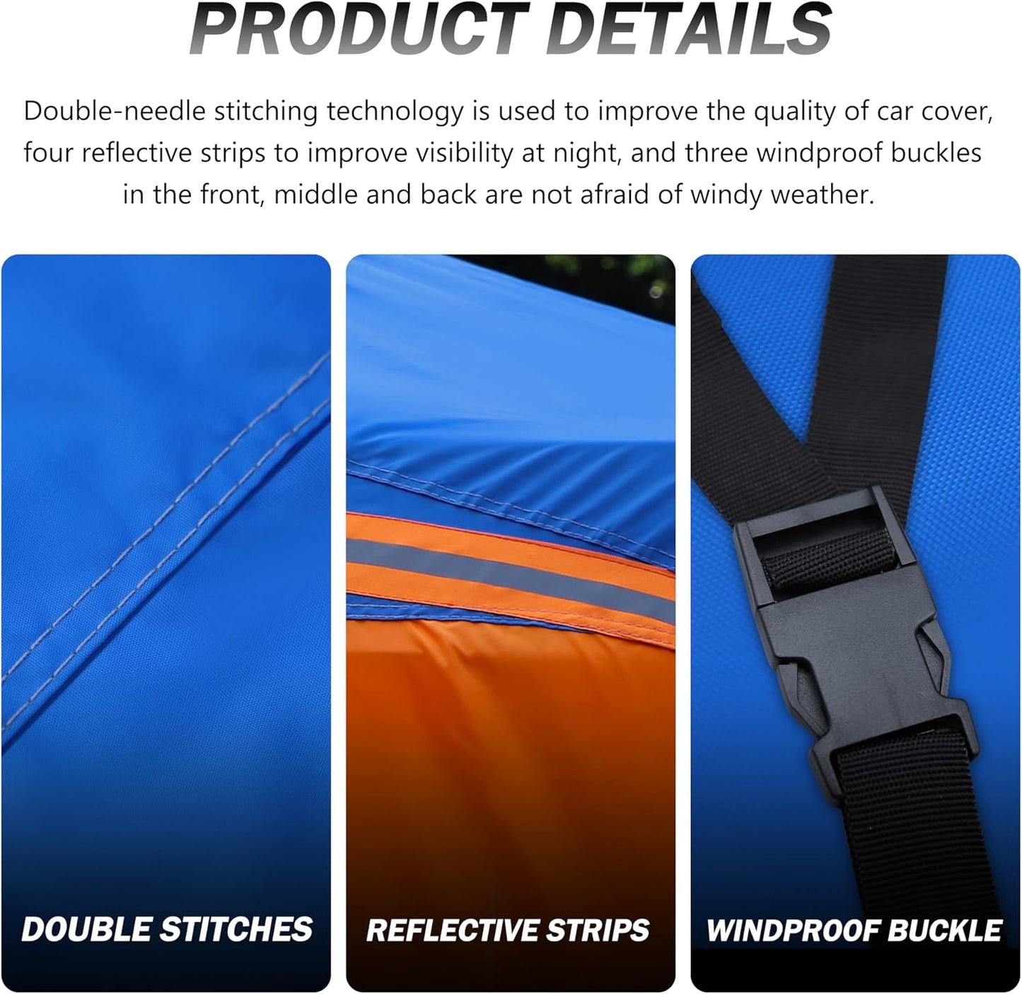 Heavy Duty Outdoor Car Cover Windproof All Weather Waterproof Sun Rain UV Dust Snow Protection Outdoor,Fit BMW 8 Series,Buick Reatta,Chevrolet Camaro,Pontiac Firebird etc. Size C4