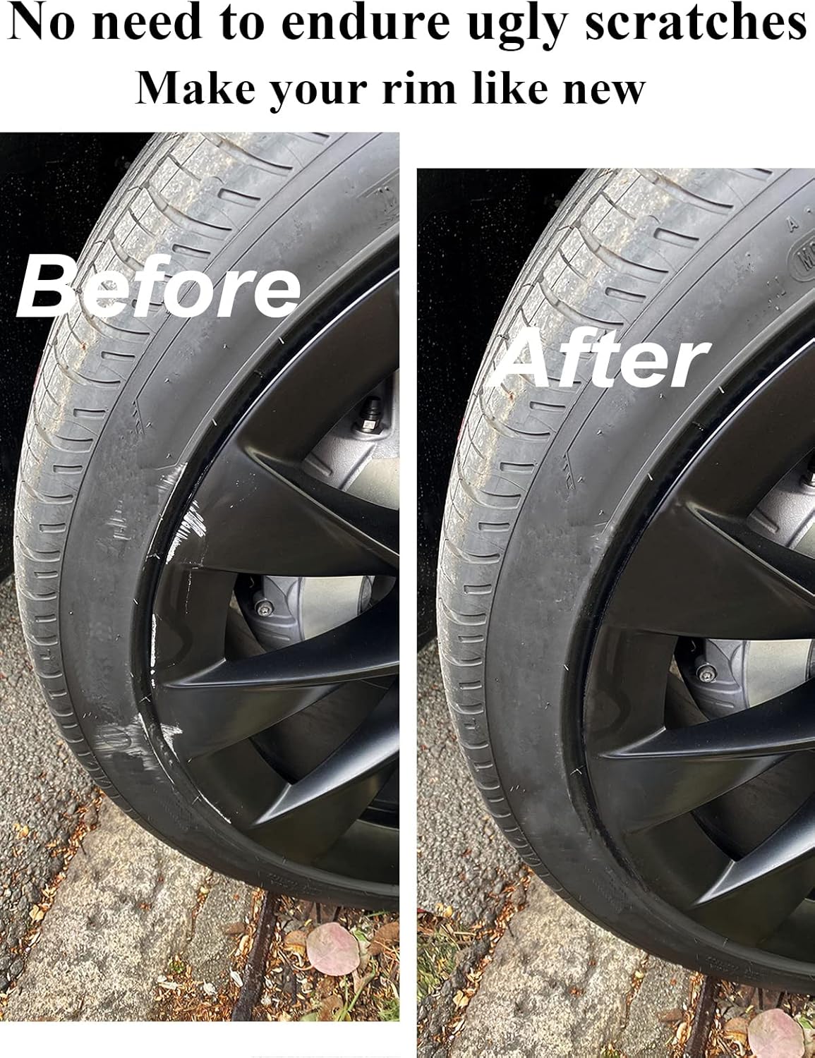 SYOAUTO Gloss Black Rim Touch Up Paint, Car Wheel Scratch Repair Touch Up Paint Pen, Universal Color Rim Wheel Paint (Gloss Black)