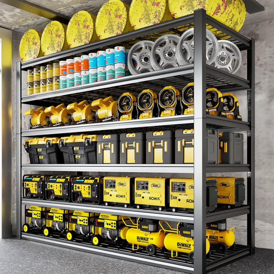 50" W Garage Shelving Heavy Duty, 6 Tier Garage Shelves, 84" H Adjustable Storage Shelving Unit, Commercial Metal Shelves for Warehouse, Basement, Shop