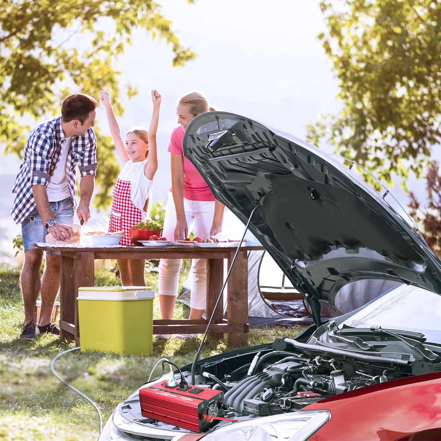 2000w Inverter 12v Car Power Inverters for Vehicles Truck with USB Charging Port,12v DC to 110v AC Inverter Converter with 3 AC Outlets 2000 Watt Invertor Solar Battery Inverter