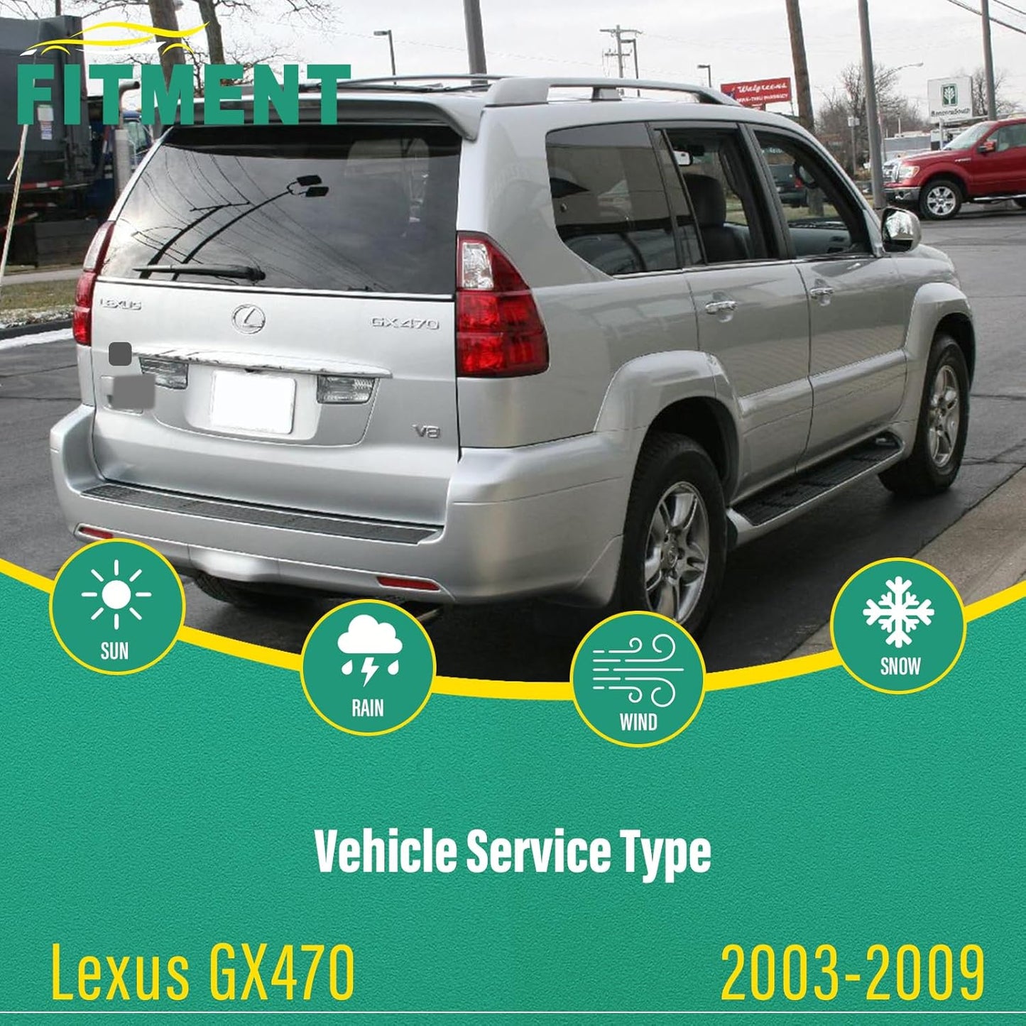 22" 21" 14" Windshield Wiper Blades Replacement for Lexus GX470 2003 2004 2005 2006 2007 2008 2009 GX 470 Premium All Weather Front Rear Wipers Set - OEM Quality (Pack of 3)