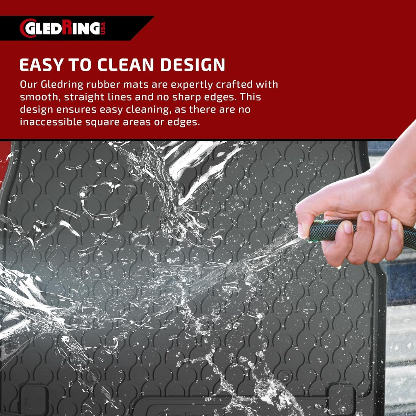 Gledring USA Custom Fit All-Weather Rubber Floor Mats Intended for Mini Cooper Hatch F56 (3 Door) 2015-2022, No Trimming Required, Tailored Custom Fit, Protects from Rain, Mud, and Snow.