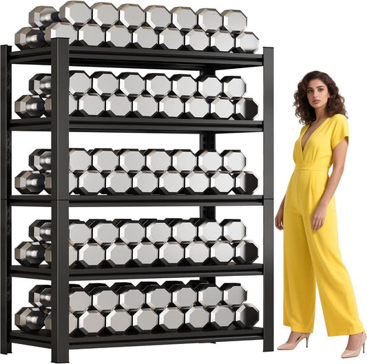 3500 LBS Garage Shelving Heavy Duty 5-Tier Adjustable Storage Shelves Unit,71''H Metal Utility Rack Shelf for Industries, Warehouses, Basement,Black (71.2''H x 35.4''W x 13.8''D)