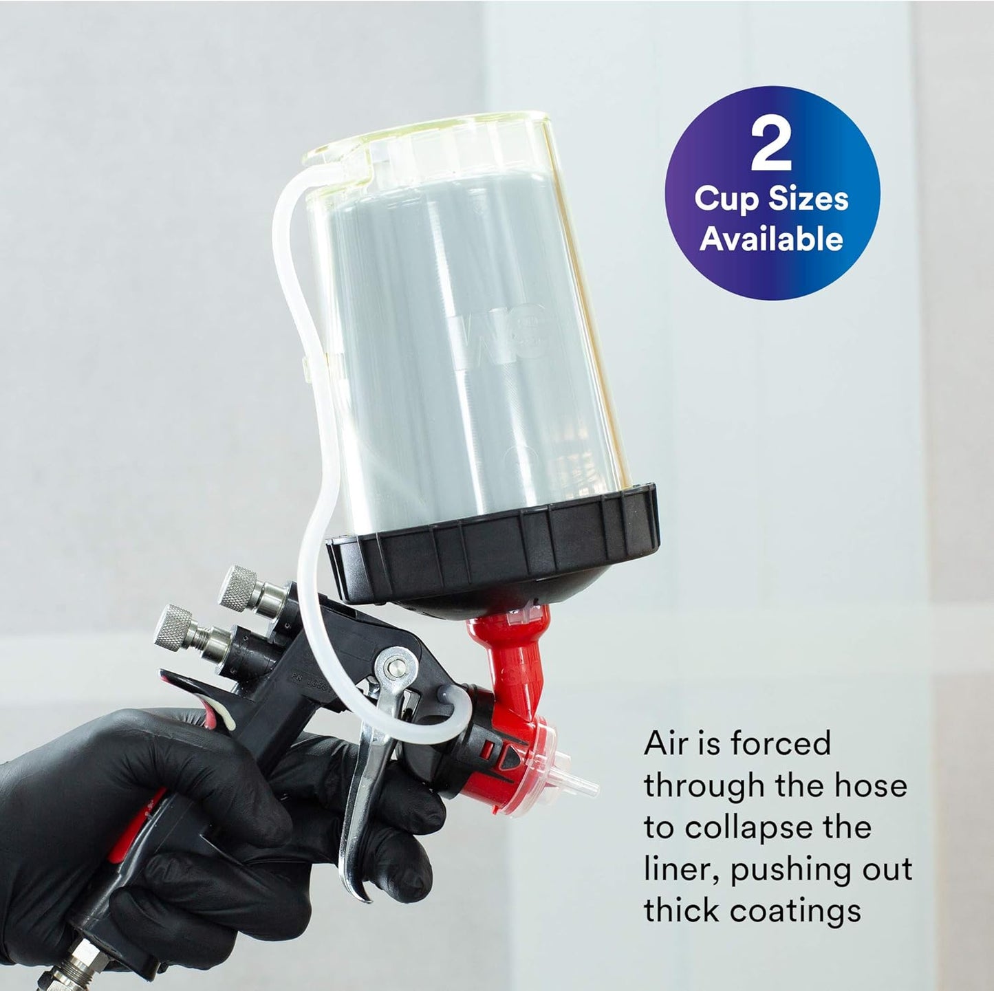 3M PPS 2.0 H/O Pressure Cup with Air Hose, 26124, Large, 28 Ounces, Use with 3M Accuspray HGP Spray Gun for Thick High-Viscosity Latex Paints, Varnishes, Coatings and Primers, 1 Pack