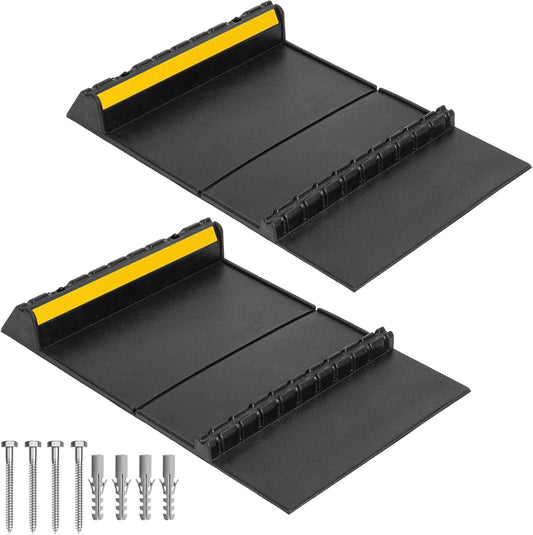 Rubber Garage Parking Mat 17.6 * 23.6 * 2.8" Heavy Duty Wheel Stoppers Anti-Slip Black Parking Aids Automotive Wheel Stabilizer 2 Packs
