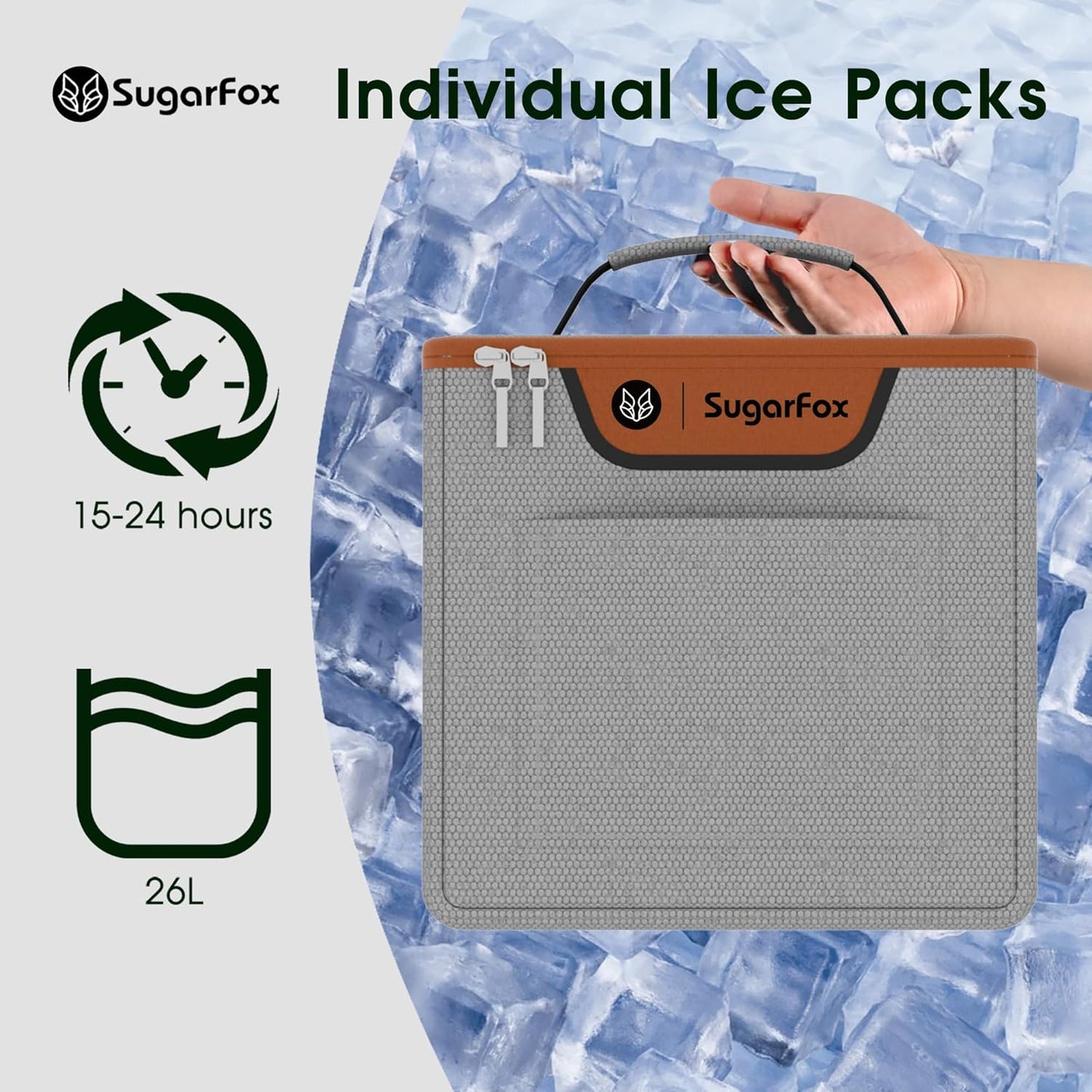 Trunk Organizer, Heavy-Duty Storage for Car & SUV, Foldable Waterproof Car Organizer with Cooler, Collapsible Multi-Compartment Storage, 95L, Grey-M003