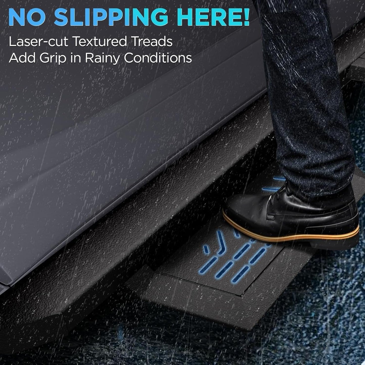 Running Boards Compatible with 2018-2025 Jeep Wrangler JL 4 Doors, Carbon Steel Coated Black Side Steps Nerf Bars