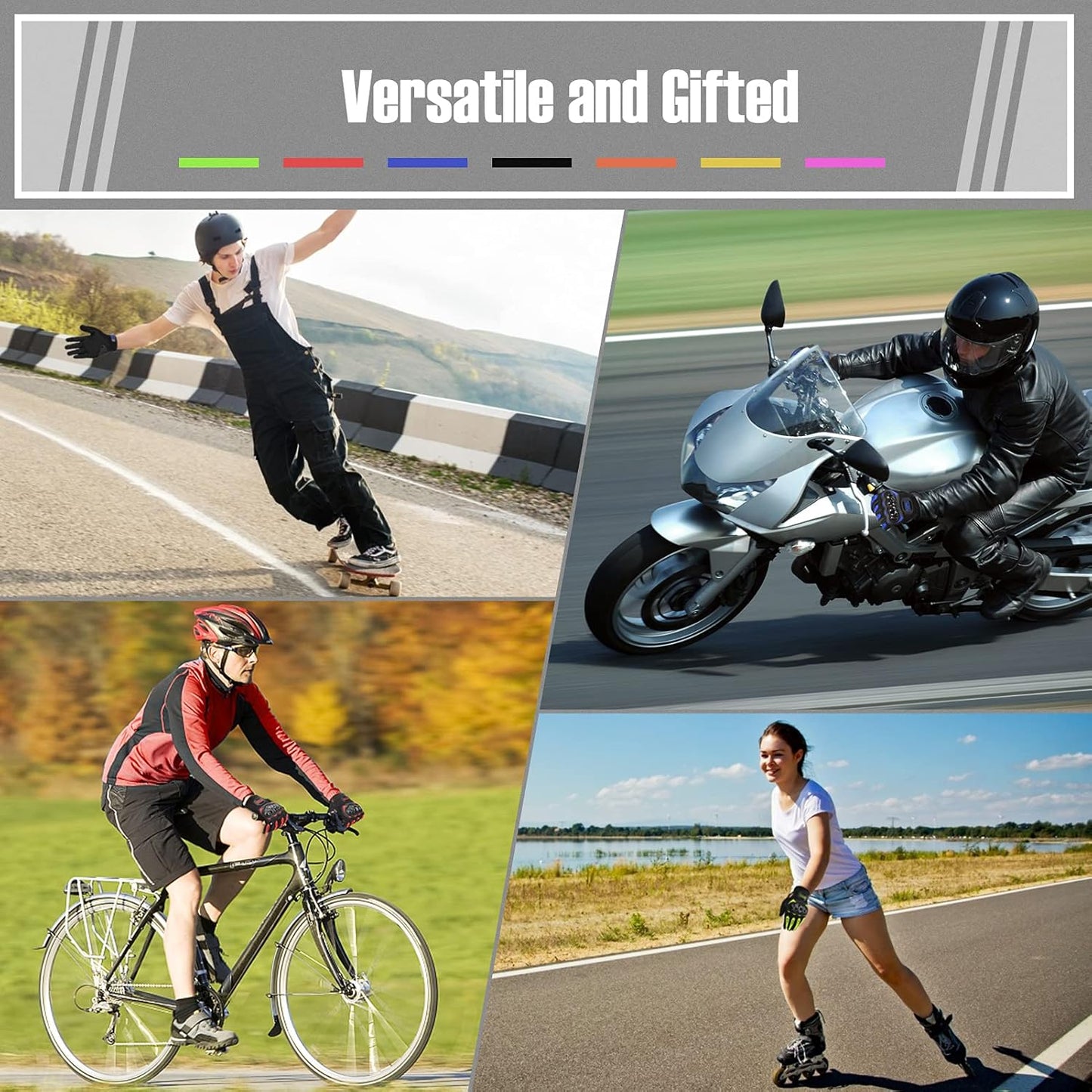 COFIT Motorcycle Gloves for Men and Women, Full Finger Touchscreen Motorbike Gloves for BMX ATV MTB Riding, Road Racing, Cycling, Climbing, Motocross - Black XL